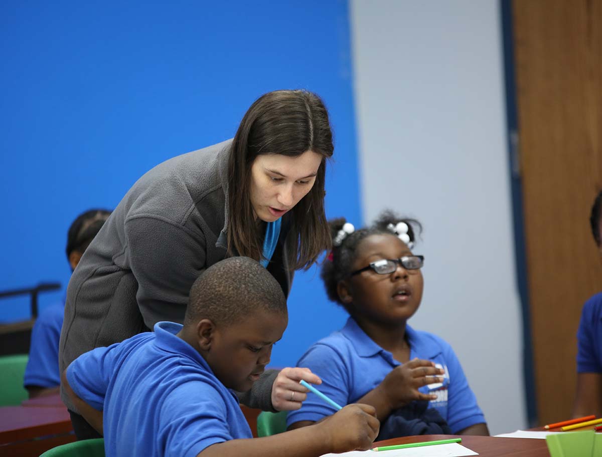 Horizon Science Academy Dayton Elementary School Teacher smiling.